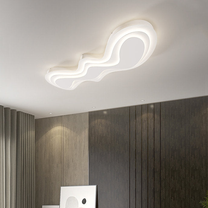 LED Post-modern Wave Design Simple Ceiling Light