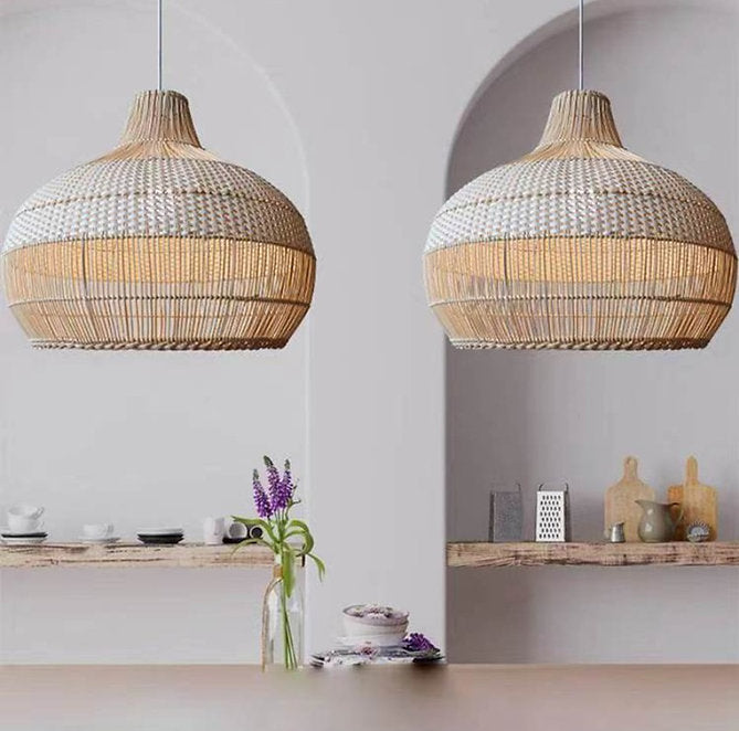 Led Rattan Light LED Rattan Country Style Pendant Light – Lightingshop