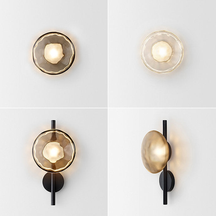 LED Round Shell Black and White Wall Light