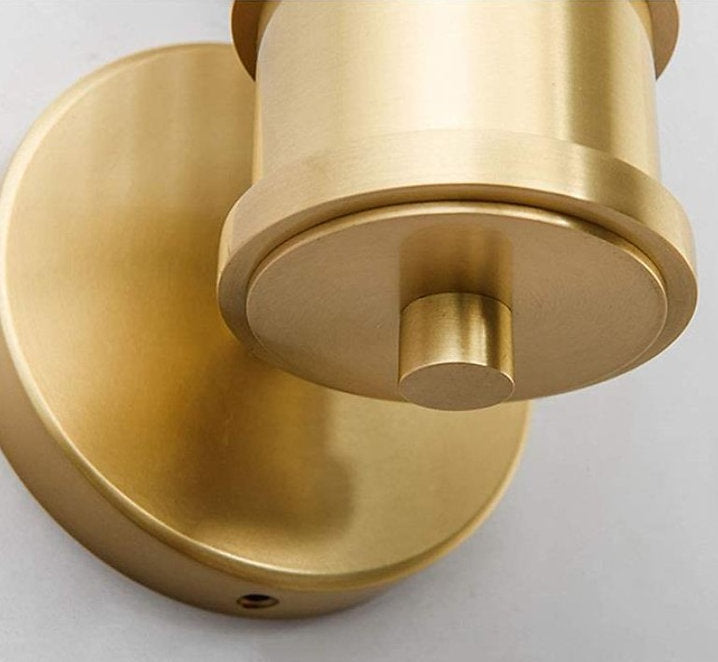LED Metal Copper Colour Single Double Heads Wall Light
