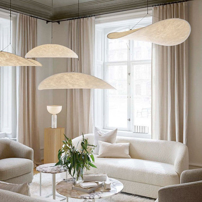LED Japanese Style Curvy Cloth Pendant Light