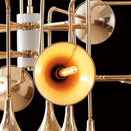 Bohemian Rhapsody, Unique Metal Trumpet LED Chandelier Light Post-modern Home Decor