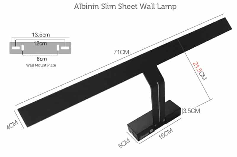 Albinin Slim Sheet Arm Wall Lamp