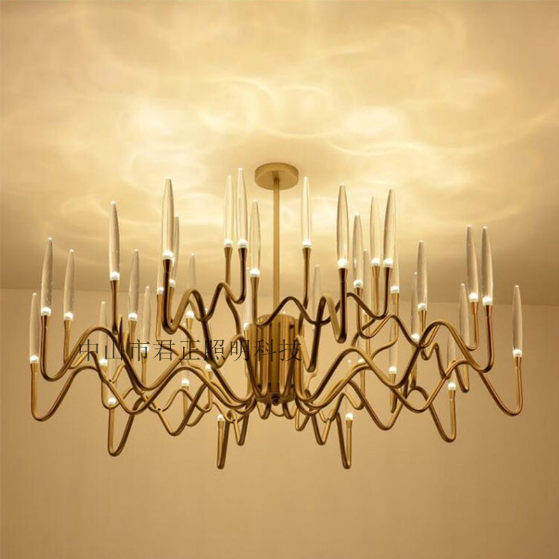 Alessio Gold Glass Chandelier - Catalogue.com.sg