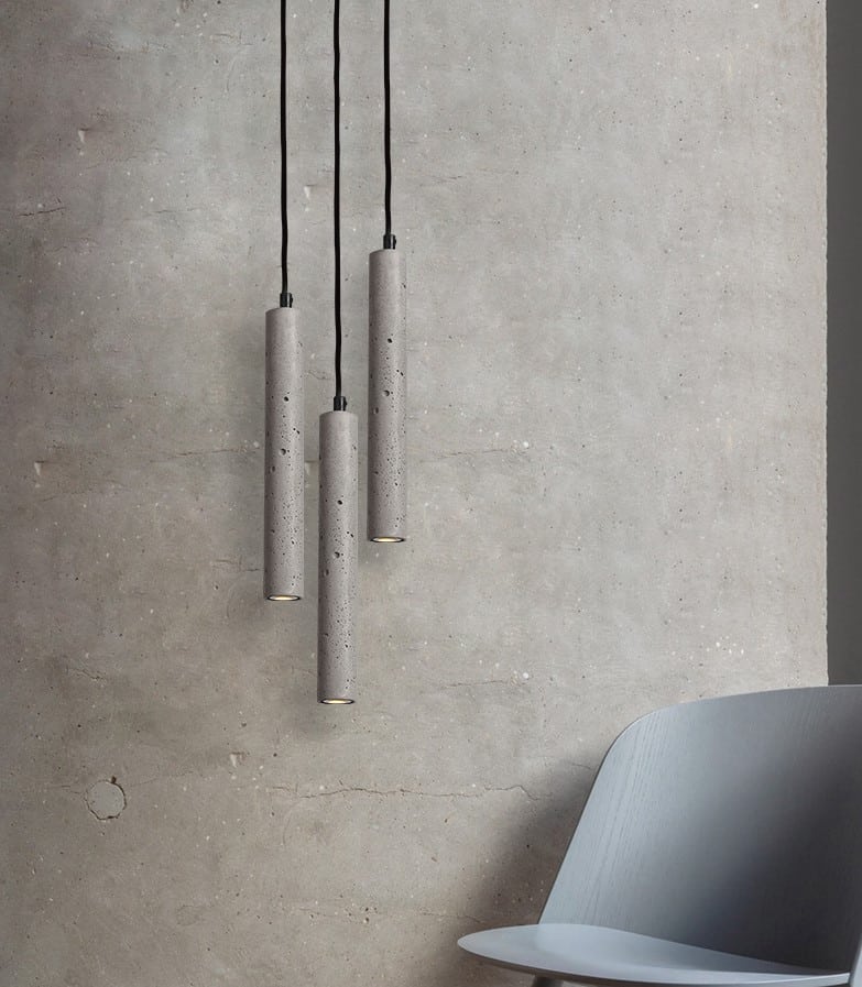Bamceena Cylindrical Tube Cement Pendant Lamps