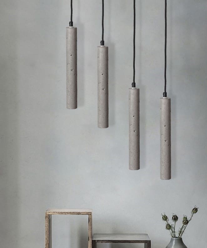 Bamceena Cylindrical Tube Cement Pendant Lamps