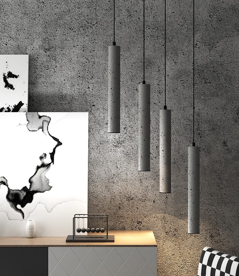 Bamceena Cylindrical Tube Cement Pendant Lamps