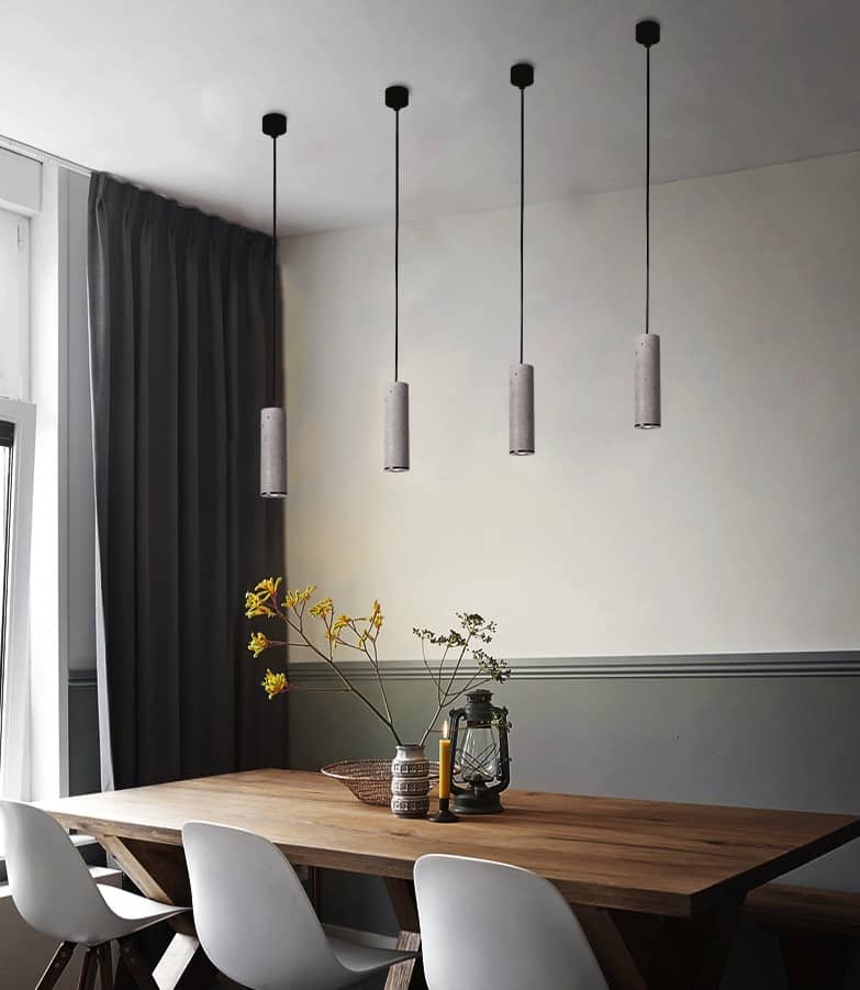 Bamceena Cylindrical Tube Cement Pendant Lamps