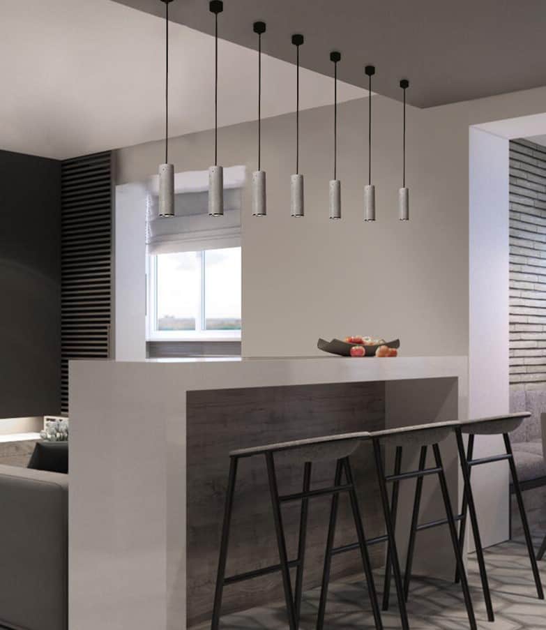 Bamceena Cylindrical Tube Cement Pendant Lamps