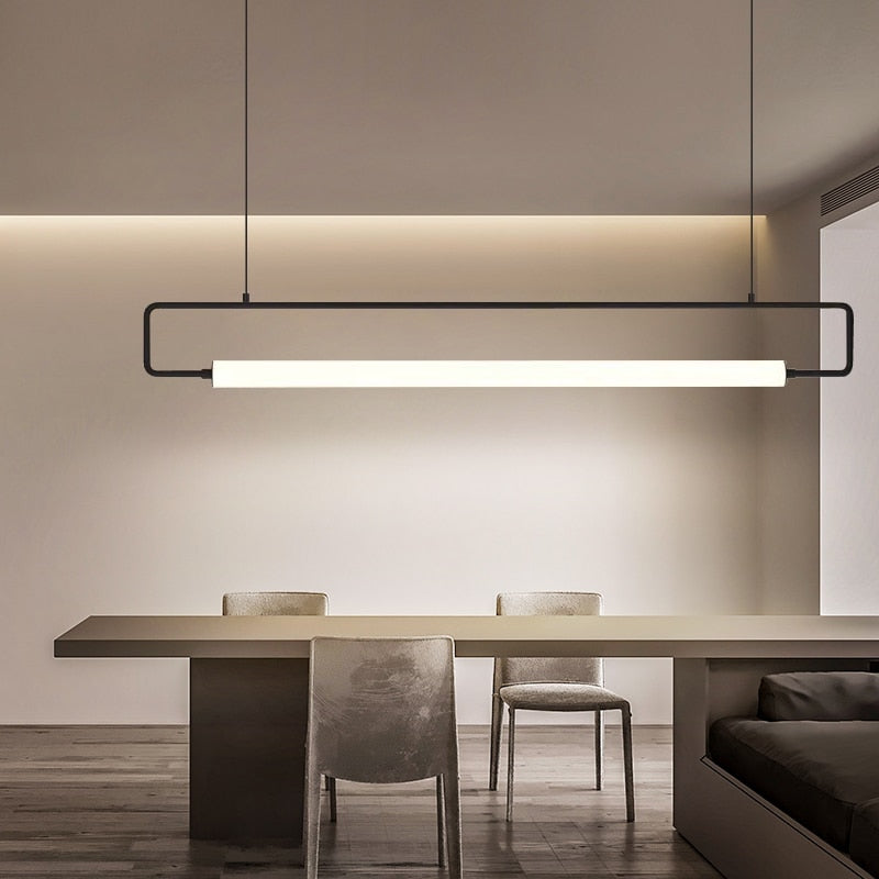 Bar, restaurant, chandelier, black island, kitchen, coffee shop, minimalist decoration, interior lighting, Nordic Chandelier