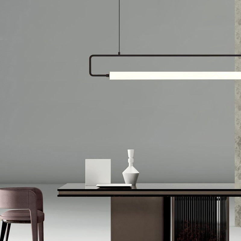 Bar, restaurant, chandelier, black island, kitchen, coffee shop, minimalist decoration, interior lighting, Nordic Chandelier