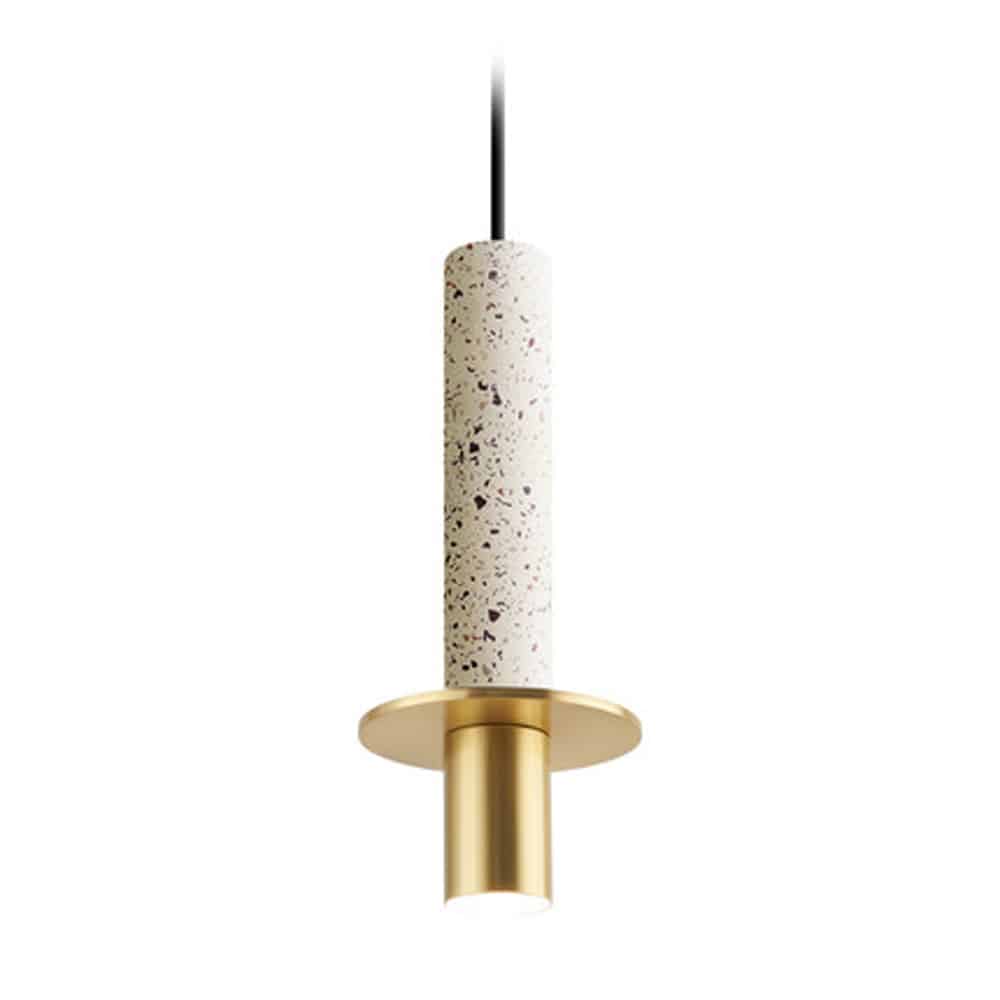 Bauernoh Cylindrical Marble Top Pendant Lamp