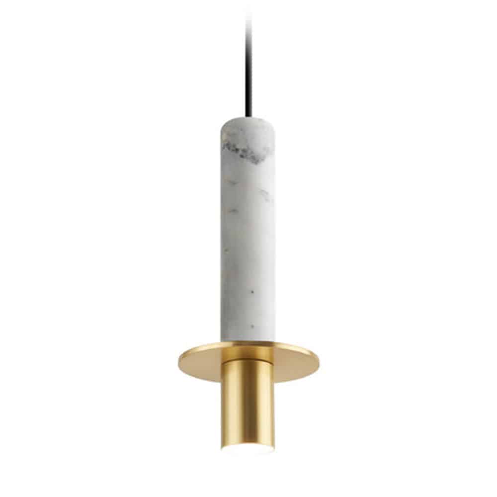Bauernoh Cylindrical Marble Top Pendant Lamp