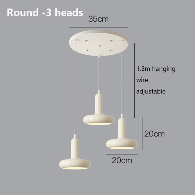 Bauhaus Restaurant Pendant Lights Nordic Medieval Designer Dining Bar Table Lamp Retro White Bedroom Bedside Ceiling Chandelier