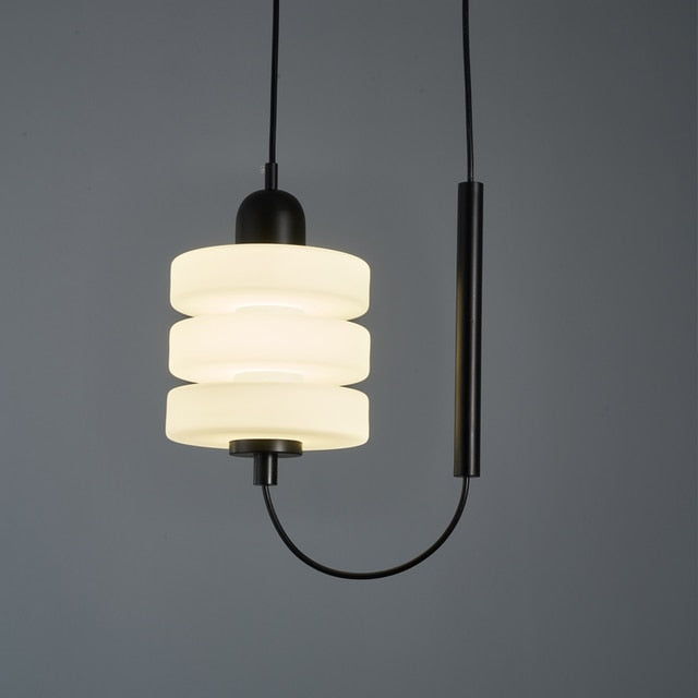Bedside glass pendant lamp Nordic TV wall dining table bar designer minimalist line pendant light