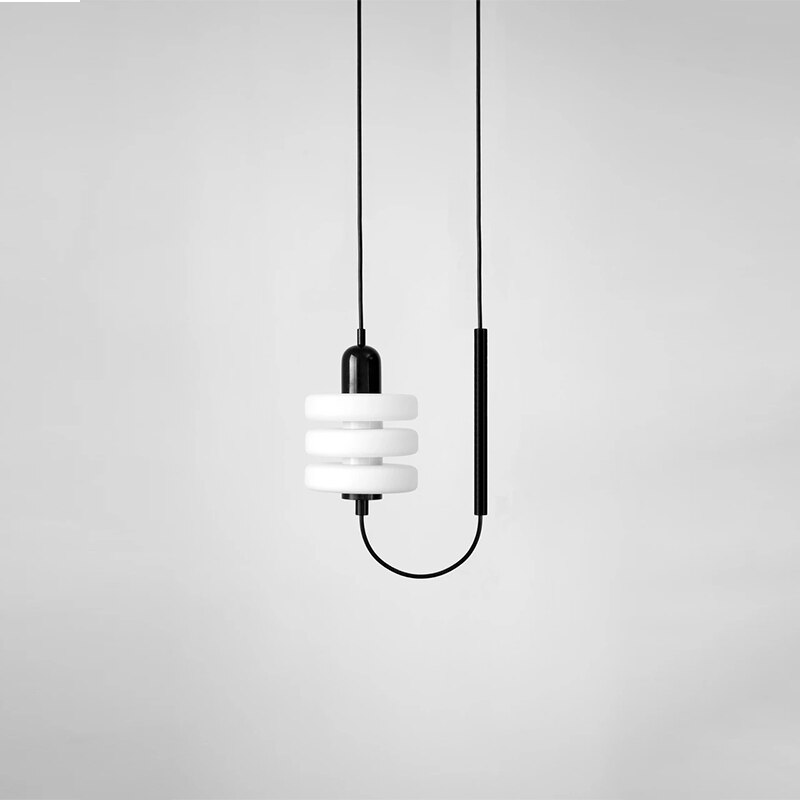 Bedside glass pendant lamp Nordic TV wall dining table bar designer minimalist line pendant light