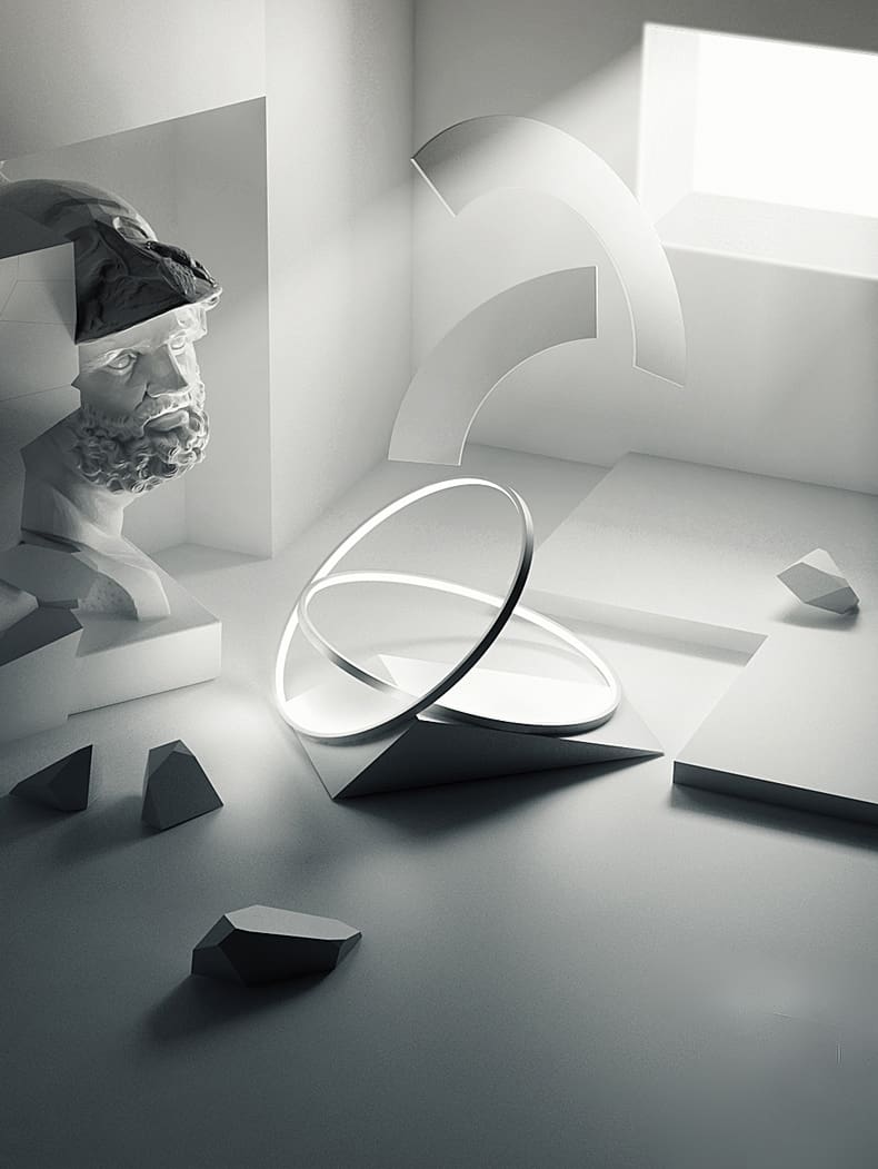 Betina Dual Angel Halo Rings Ceiling Lamp