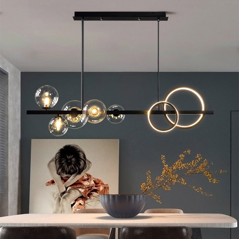 Black Pendant Lights for Home Kitchen Indoor Lighting Light Fixture Living Room Modern LED Hanging Ceiling Pendant Lamp