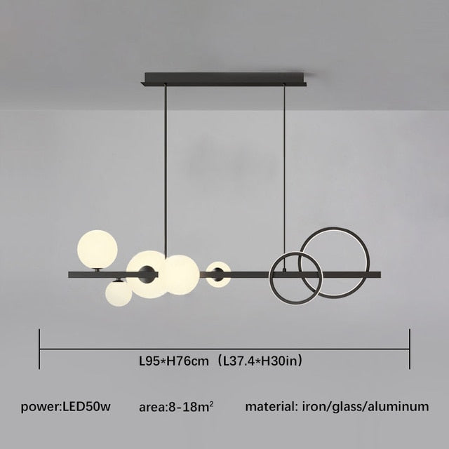 Black Pendant Lights for Home Kitchen Indoor Lighting Light Fixture Living Room Modern LED Hanging Ceiling Pendant Lamp