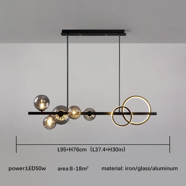 Black Pendant Lights for Home Kitchen Indoor Lighting Light Fixture Living Room Modern LED Hanging Ceiling Pendant Lamp