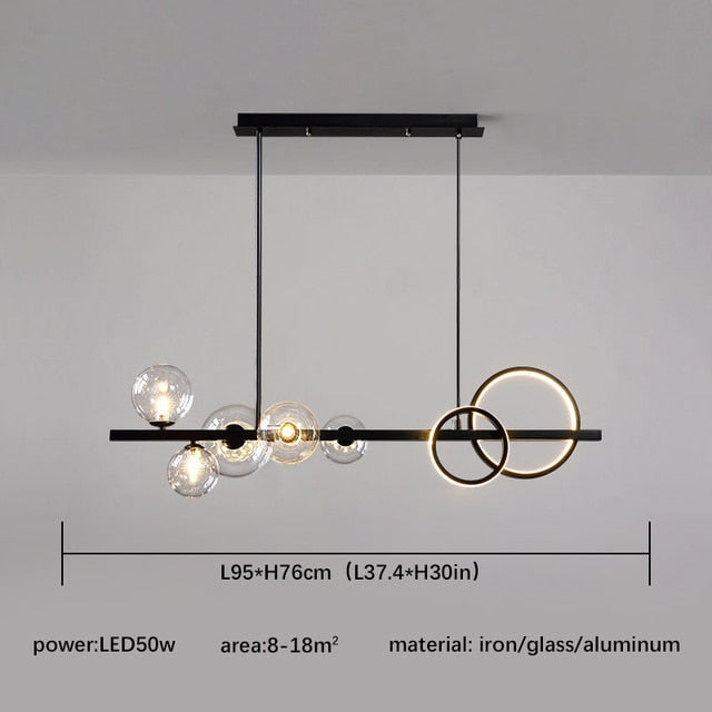 Black Pendant Lights for Home Kitchen Indoor Lighting Light Fixture Living Room Modern LED Hanging Ceiling Pendant Lamp