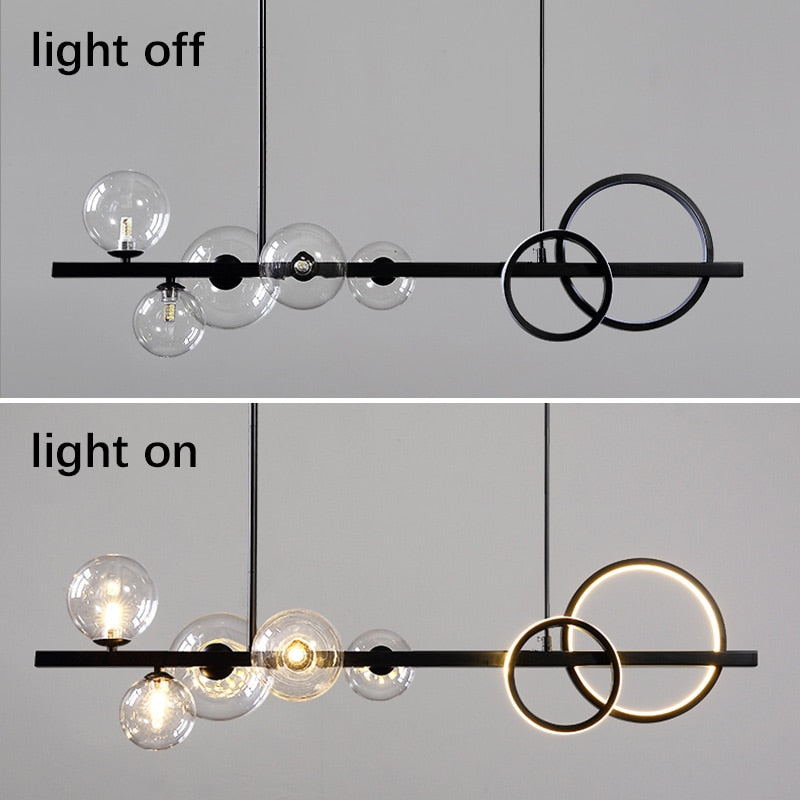 Black Pendant Lights for Home Kitchen Indoor Lighting Light Fixture Living Room Modern LED Hanging Ceiling Pendant Lamp