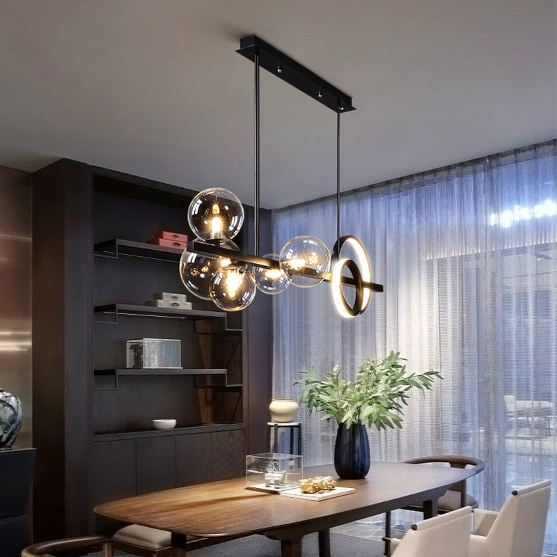 Black Pendant Lights for Home Kitchen Indoor Lighting Light Fixture Living Room Modern LED Hanging Ceiling Pendant Lamp