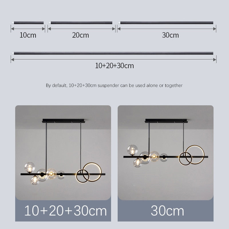 Black Pendant Lights for Home Kitchen Indoor Lighting Light Fixture Living Room Modern LED Hanging Ceiling Pendant Lamp