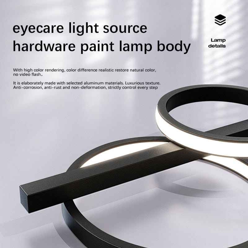 Black Pendant Lights for Home Kitchen Indoor Lighting Light Fixture Living Room Modern LED Hanging Ceiling Pendant Lamp