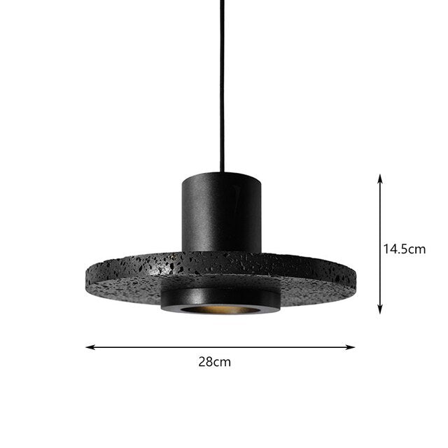 Black volcanic stone pendant light Nordic creative restaurant bar cafe led suspension spotlight bedroom bedside hanging lamp