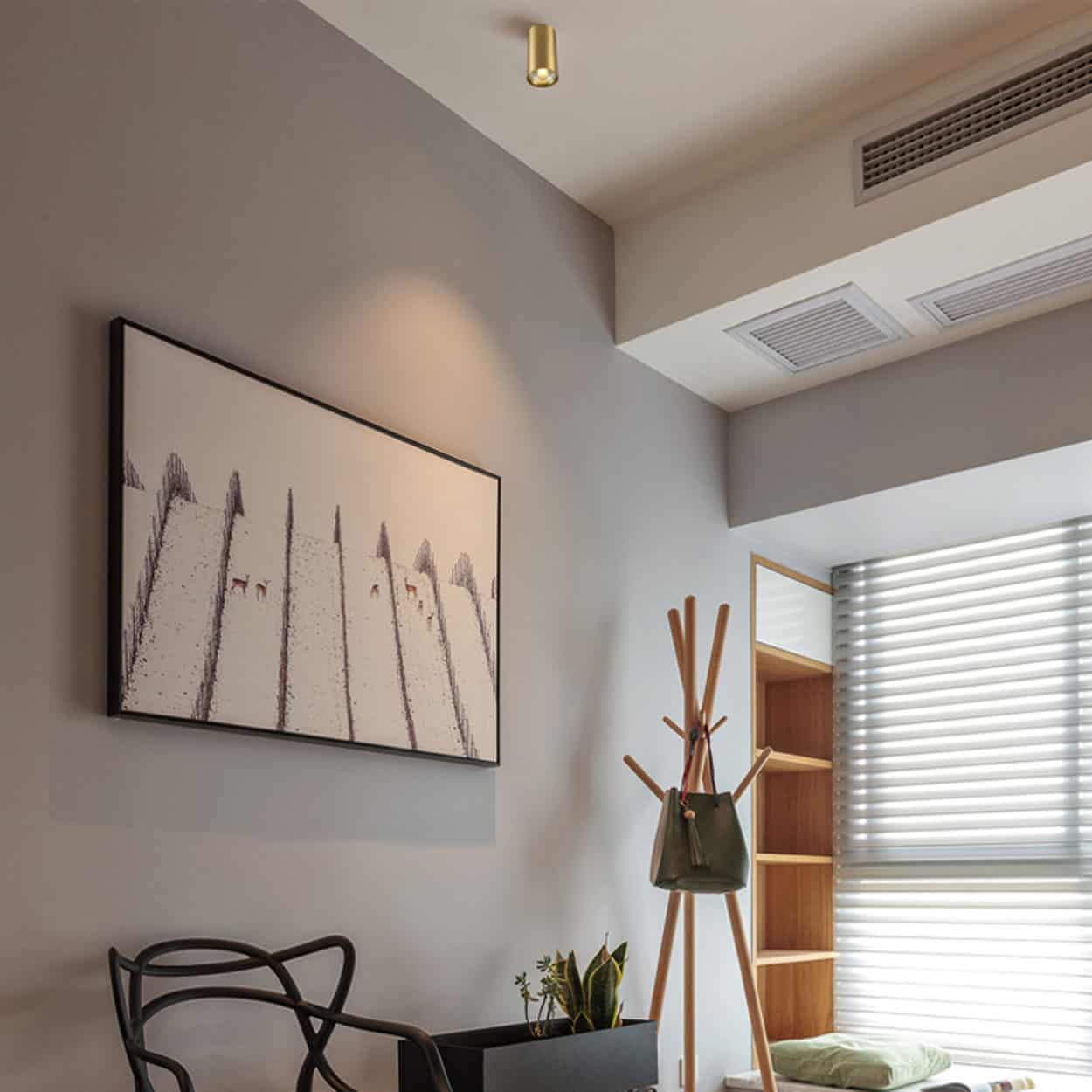 Cabaara Brass Pipe Ceiling Spotlight