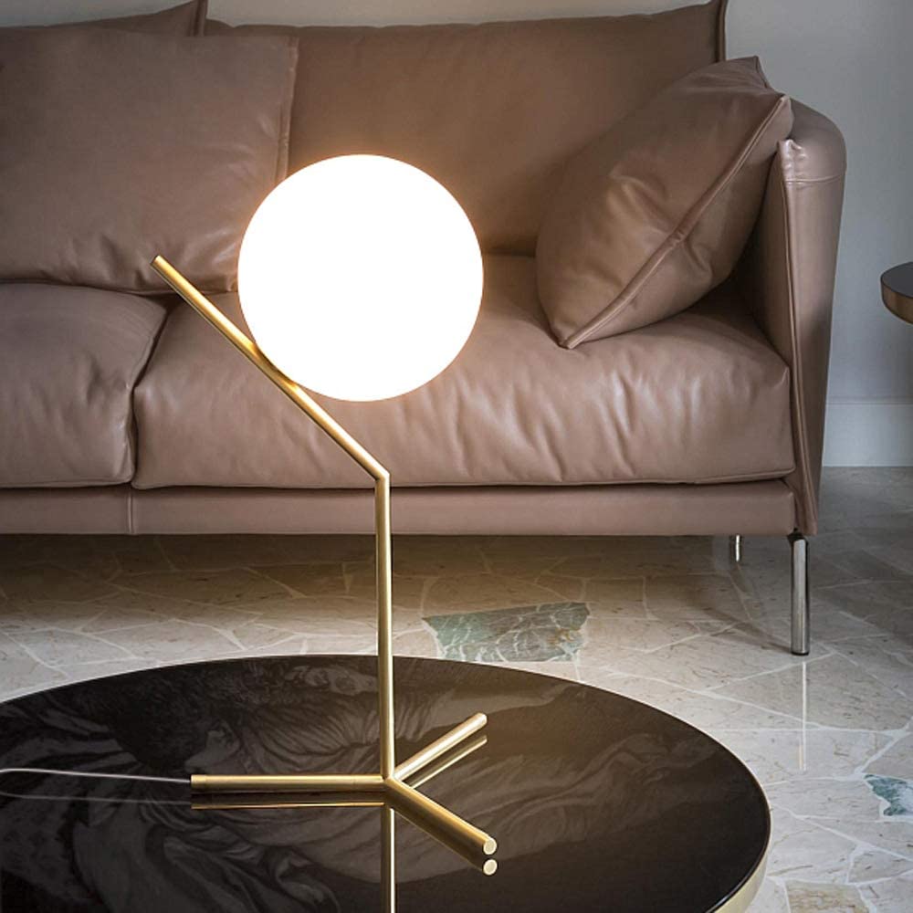 Cecile Glass Ball and Metal Table Lamp