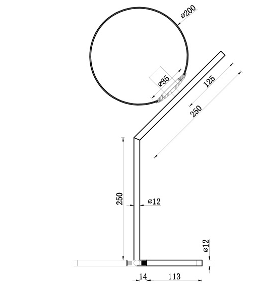 Cecile Glass Ball and Metal Table Lamp