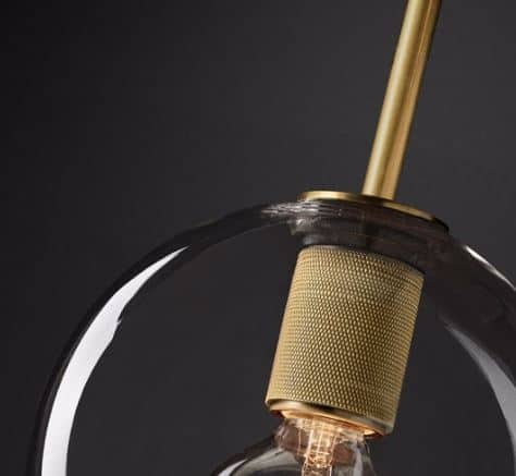 Celarno Metal Accent Glass Globe Pendant Lamp
