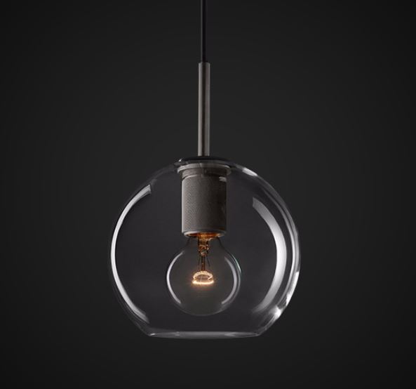 Celarno Metal Accent Glass Globe Pendant Lamp