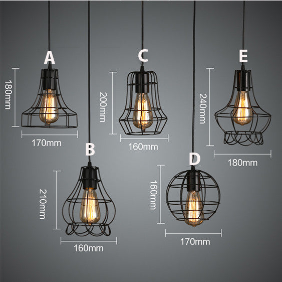 Black Cage Pendant Lights - Catalogue.com.sg