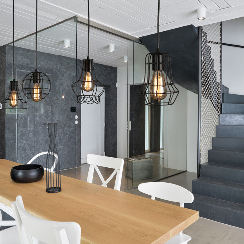 Black Cage Pendant Lights - Catalogue.com.sg
