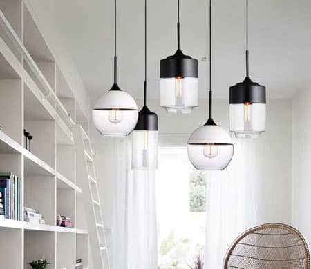 Embla Contemparary Glass jar Hanging Lamp