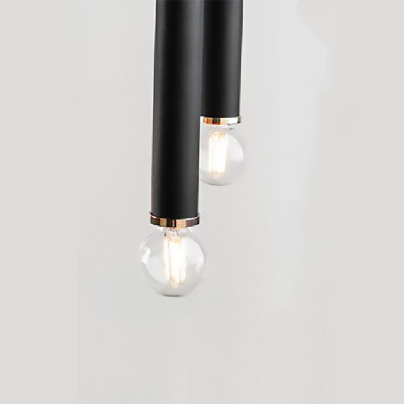 Creative 2 Bulb Chandeliers Adjustable Height Black Metal Dining Room Kitchen Lamp Bedside Lighting Fixtures Drop Shipping