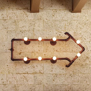 GÖSTA Creative Industrial Pipe Arrow Lamp