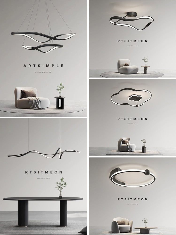Creative LED restaurant pendant lamp Simple modern designer Minimal bar table lamp Personality Italian dining room lamp
