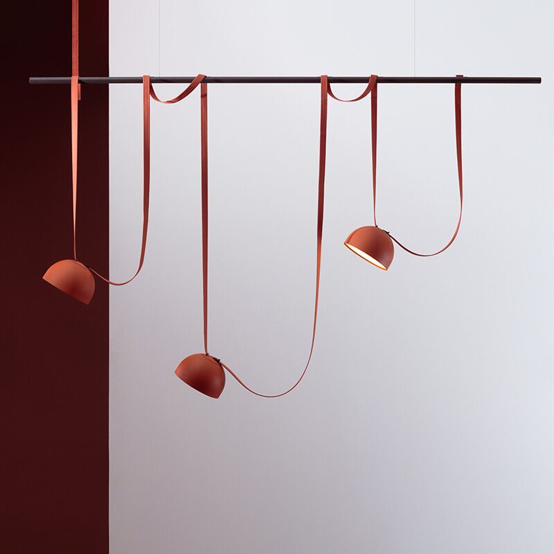 Creative Long Cable Pendant Lights Black/Red DIY Belt Design Hanging Lamp Living Room Bedroom Hall Designer Suspension Lights