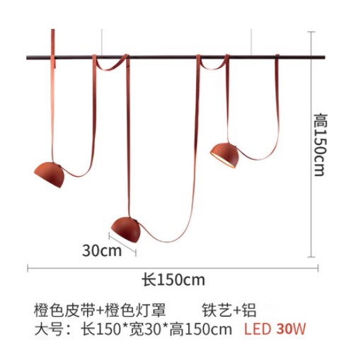 Creative Long Cable Pendant Lights Black/Red DIY Belt Design Hanging Lamp Living Room Bedroom Hall Designer Suspension Lights