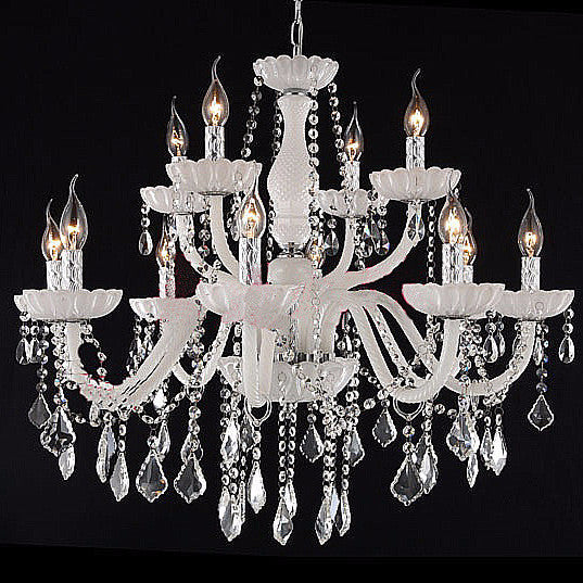White Penny Crystal Chandelier - Catalogue.com.sg