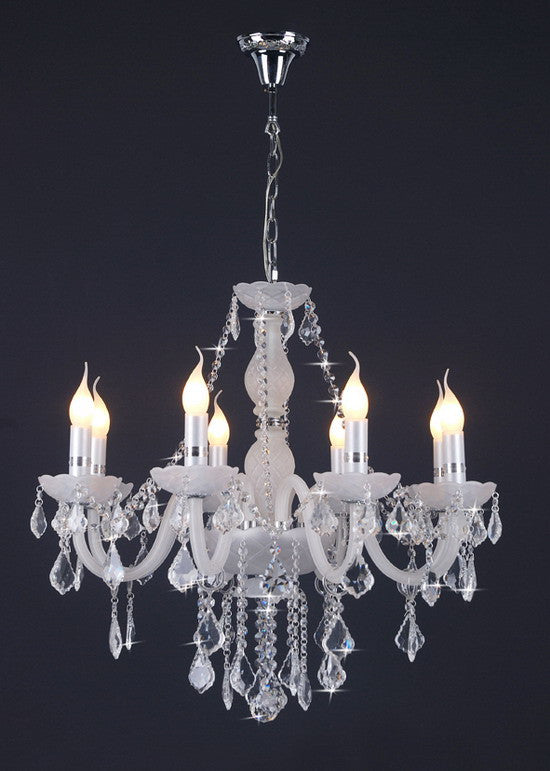 White Megan Crystal Chandelier - Catalogue.com.sg