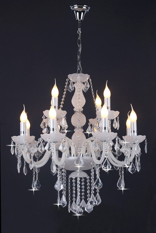 White Megan Crystal Chandelier - Catalogue.com.sg