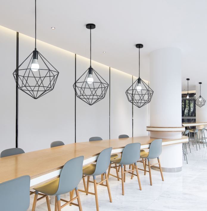 Torkel Diamond Like Shaped Caged Pendant Light