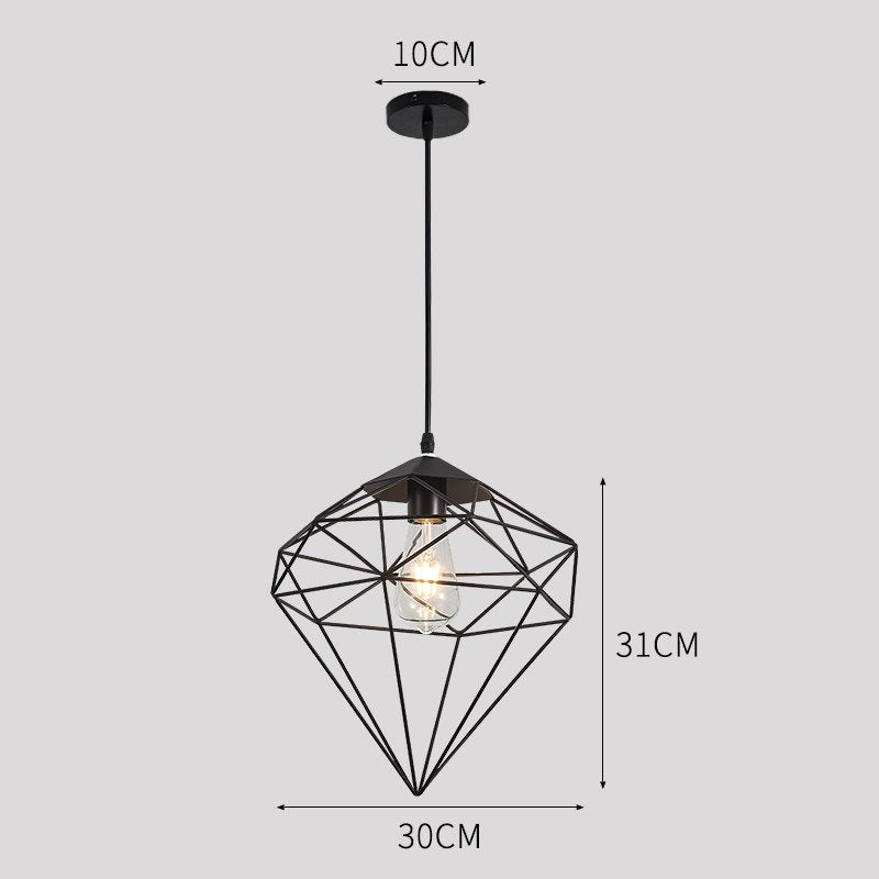 Torkel Diamond Like Shaped Caged Pendant Light