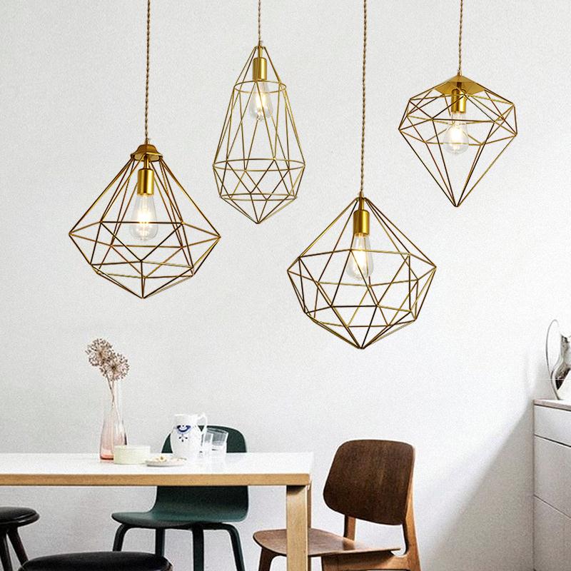 Torkel Diamond Like Shaped Caged Pendant Light