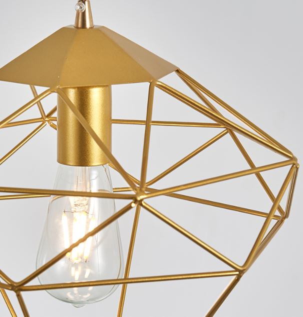 Torkel Diamond Like Shaped Caged Pendant Light